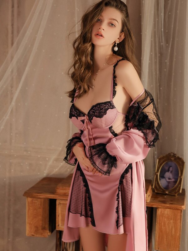 Sweet lace plus size sling nightdress